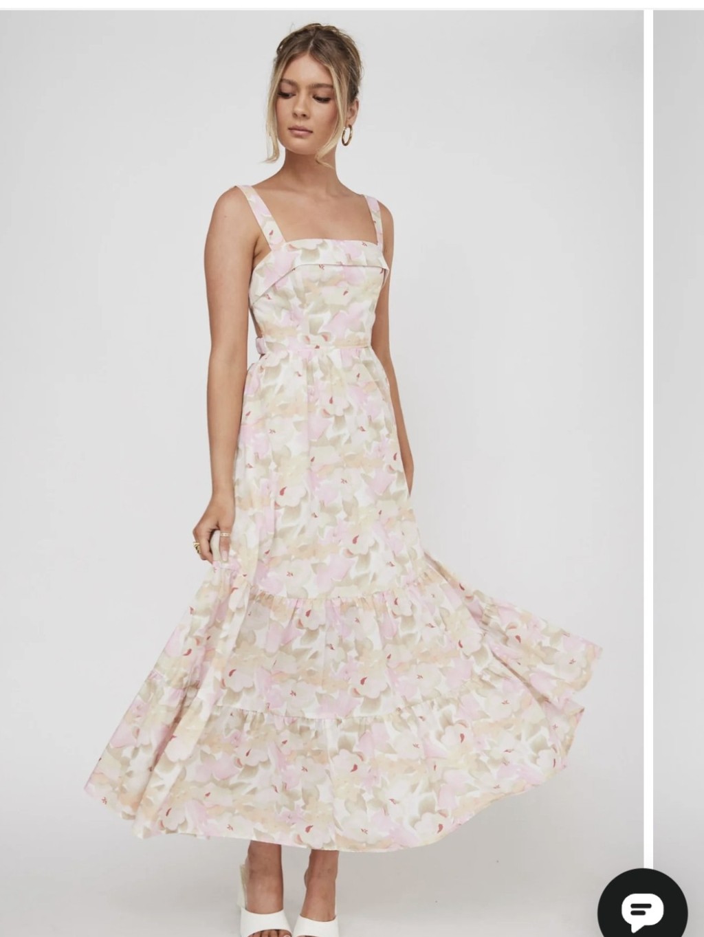Indie Luxe Lisseth Foldover Neckline Midi Dress Floral Maxi Dress